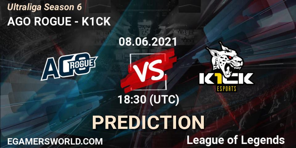 Prognose für das Spiel AGO ROGUE VS K1CK. 08.06.2021 at 19:00. LoL - Ultraliga Season 6