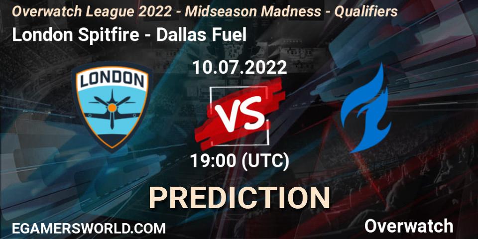 Prognose für das Spiel London Spitfire VS Dallas Fuel. 10.07.22. Overwatch - Overwatch League 2022 - Midseason Madness - Qualifiers