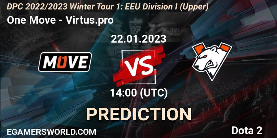 Prognose für das Spiel One Move VS Virtus.pro. 22.01.23. Dota 2 - DPC 2022/2023 Winter Tour 1: EEU Division I (Upper)