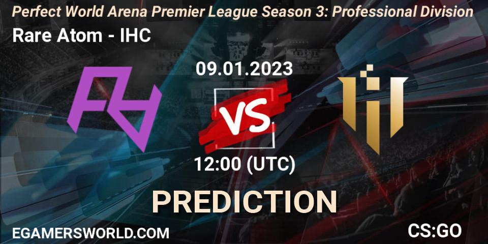 Prognose für das Spiel Rare Atom VS IHC. 12.01.2023 at 12:40. Counter-Strike (CS2) - Perfect World Arena Premier League Season 3: Professional Division