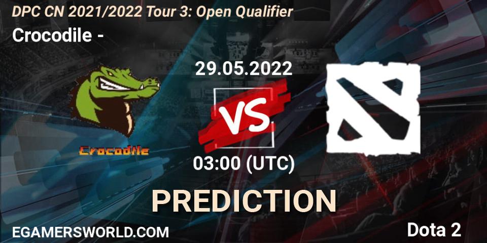 Prognose für das Spiel Crocodile VS 温酒斩华佗. 29.05.2022 at 03:00. Dota 2 - DPC CN 2021/2022 Tour 3: Open Qualifier