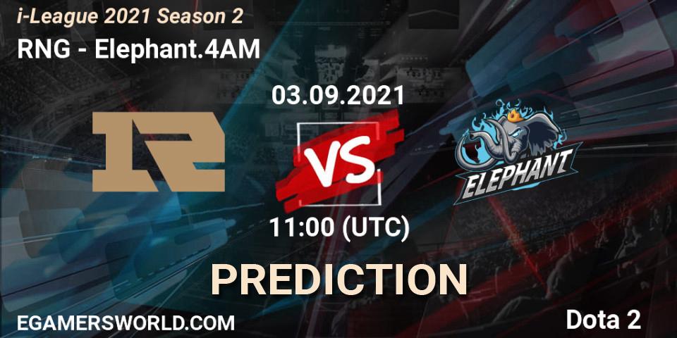 Prognose für das Spiel RNG VS Elephant.4AM. 03.09.21. Dota 2 - i-League 2021 Season 2