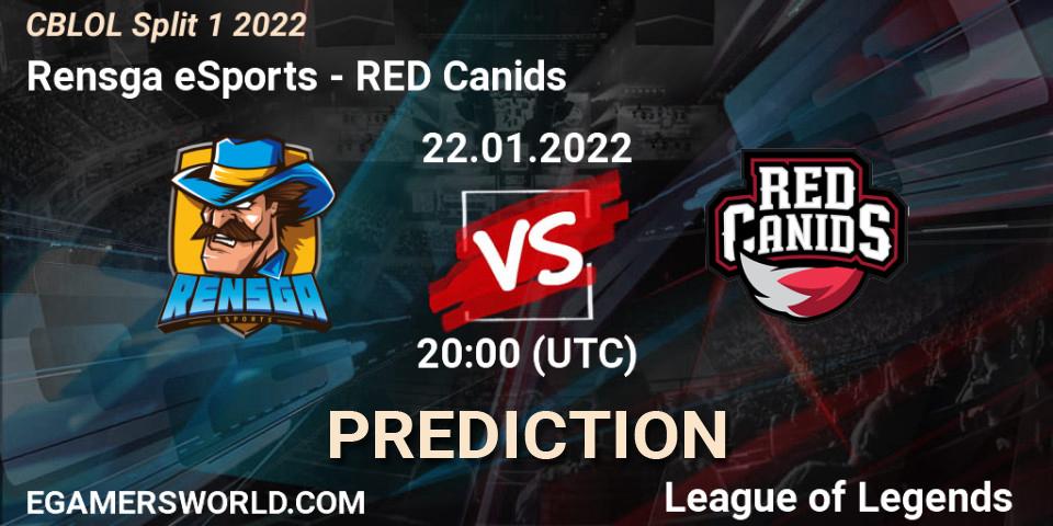 Prognose für das Spiel Rensga eSports VS RED Canids. 22.01.22. LoL - CBLOL Split 1 2022