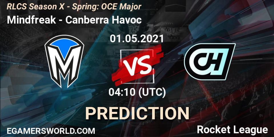 Prognose für das Spiel Mindfreak VS Canberra Havoc. 01.05.21. Rocket League - RLCS Season X - Spring: OCE Major