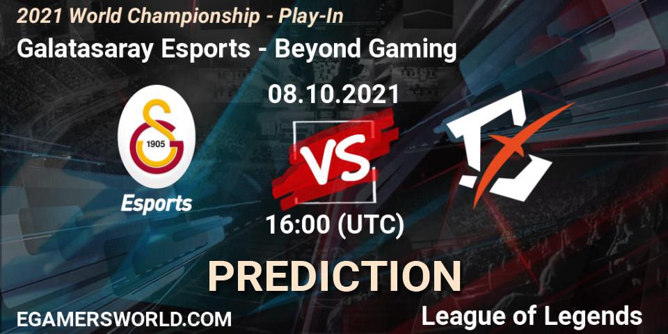 Prognose für das Spiel Galatasaray Esports VS Beyond Gaming. 08.10.2021 at 11:00. LoL - 2021 World Championship - Play-In