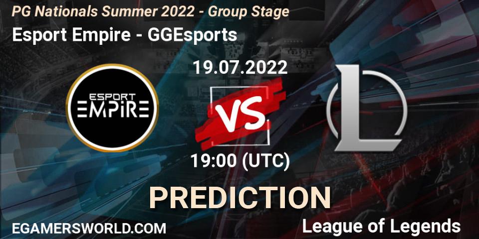Prognose für das Spiel Esport Empire VS GGEsports. 19.07.2022 at 19:00. LoL - PG Nationals Summer 2022 - Group Stage