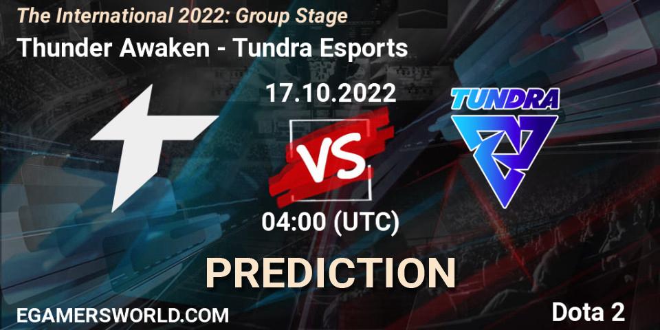 Prognose für das Spiel Thunder Awaken VS Tundra Esports. 17.10.22. Dota 2 - The International 2022: Group Stage