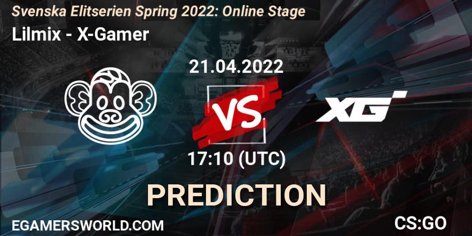 Prognose für das Spiel Lilmix VS X-Gamer. 21.04.2022 at 17:10. Counter-Strike (CS2) - Svenska Elitserien Spring 2022: Online Stage