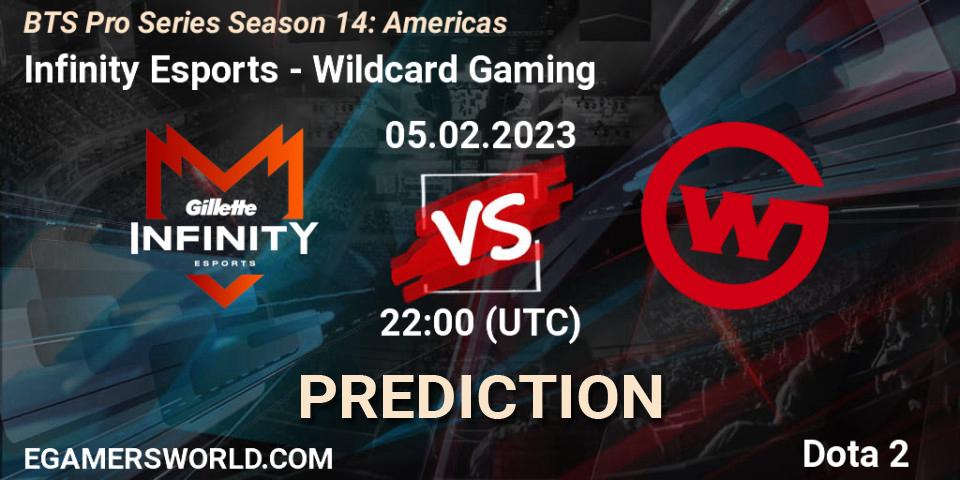 Prognose für das Spiel Infinity Esports VS Wildcard Gaming. 05.02.23. Dota 2 - BTS Pro Series Season 14: Americas