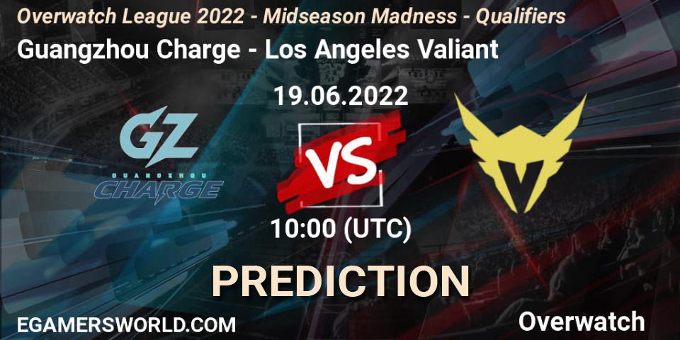 Prognose für das Spiel Guangzhou Charge VS Los Angeles Valiant. 26.06.22. Overwatch - Overwatch League 2022 - Midseason Madness - Qualifiers