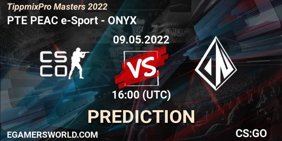 Prognose für das Spiel PTE PEAC e-Sport VS ONYX. 09.05.2022 at 16:00. Counter-Strike (CS2) - TippmixPro Masters 2022