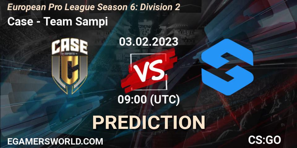 Prognose für das Spiel Case VS Team Sampi. 07.02.23. CS2 (CS:GO) - European Pro League Season 6: Division 2