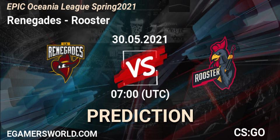 Prognose für das Spiel Renegades VS Rooster. 30.05.21. CS2 (CS:GO) - EPIC Oceania League Spring 2021
