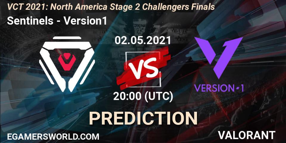 Prognose für das Spiel Sentinels VS Version1. 02.05.2021 at 20:00. VALORANT - VCT 2021: North America Stage 2 Challengers Finals