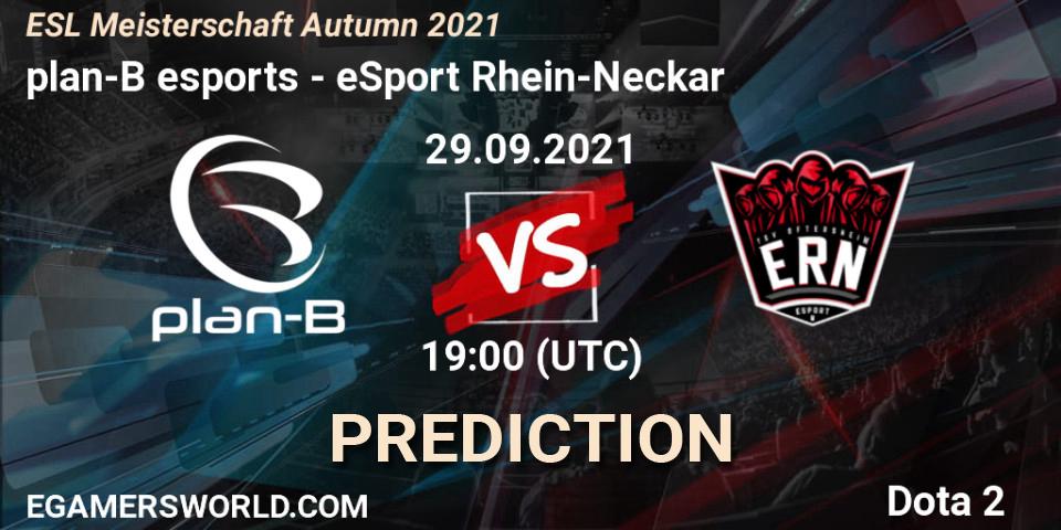 Prognose für das Spiel plan-B esports VS eSport Rhein-Neckar. 29.09.2021 at 18:58. Dota 2 - ESL Meisterschaft Autumn 2021