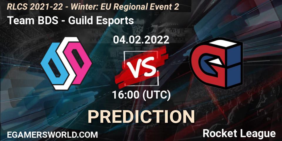 Prognose für das Spiel Team BDS VS Guild Esports. 04.02.2022 at 16:00. Rocket League - RLCS 2021-22 - Winter: EU Regional Event 2