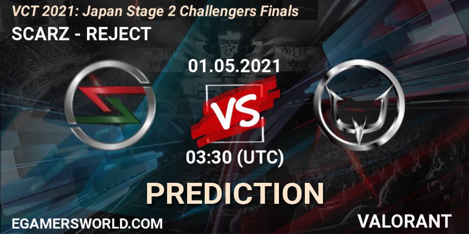 Prognose für das Spiel SCARZ VS REJECT. 01.05.2021 at 03:30. VALORANT - VCT 2021: Japan Stage 2 Challengers Finals