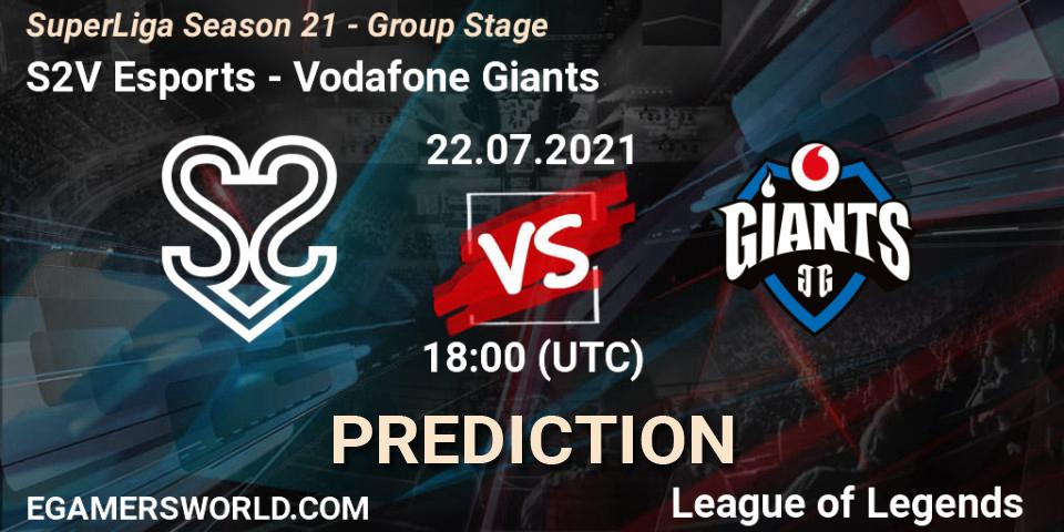 Prognose für das Spiel S2V Esports VS Vodafone Giants. 22.07.2021 at 18:00. LoL - SuperLiga Season 21 - Group Stage 