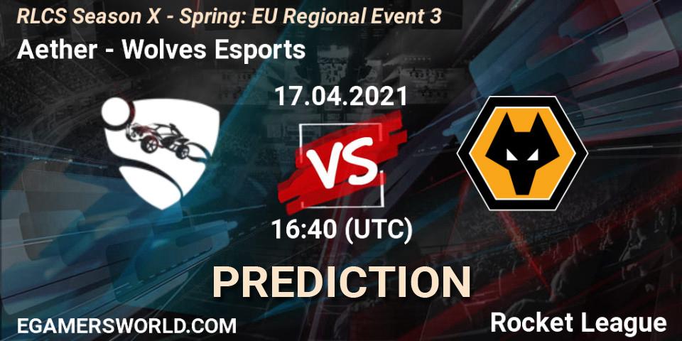 Prognose für das Spiel Aether VS Wolves Esports. 17.04.2021 at 16:35. Rocket League - RLCS Season X - Spring: EU Regional Event 3