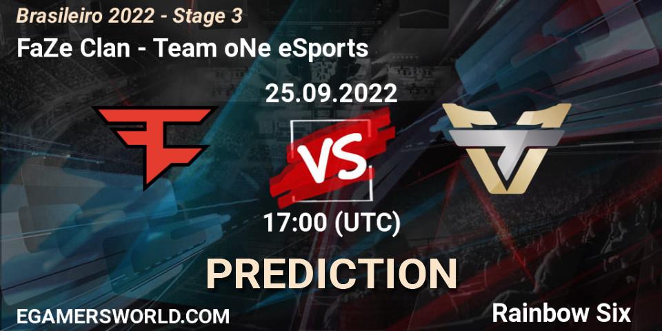 Prognose für das Spiel FaZe Clan VS Team oNe eSports. 25.09.22. Rainbow Six - Brasileirão 2022 - Stage 3