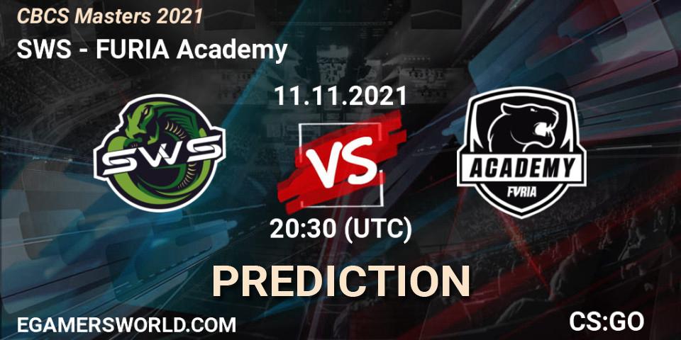 Prognose für das Spiel SWS VS FURIA Academy. 11.11.2021 at 20:30. Counter-Strike (CS2) - CBCS Masters 2021