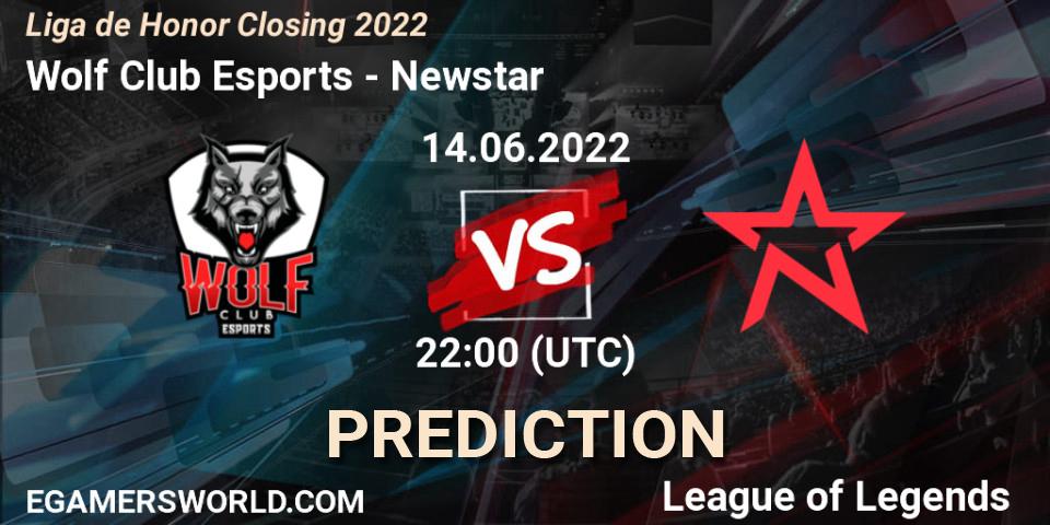Prognose für das Spiel Wolf Club Esports VS Newstar. 14.06.2022 at 22:00. LoL - Liga de Honor Closing 2022