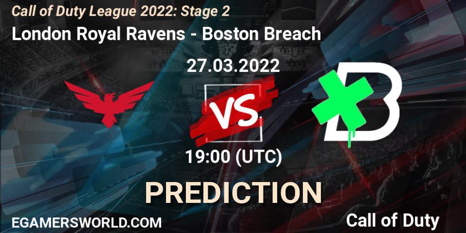 Prognose für das Spiel London Royal Ravens VS Boston Breach. 27.03.22. Call of Duty - Call of Duty League 2022: Stage 2