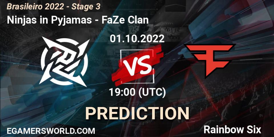 Prognose für das Spiel Ninjas in Pyjamas VS FaZe Clan. 01.10.22. Rainbow Six - Brasileirão 2022 - Stage 3
