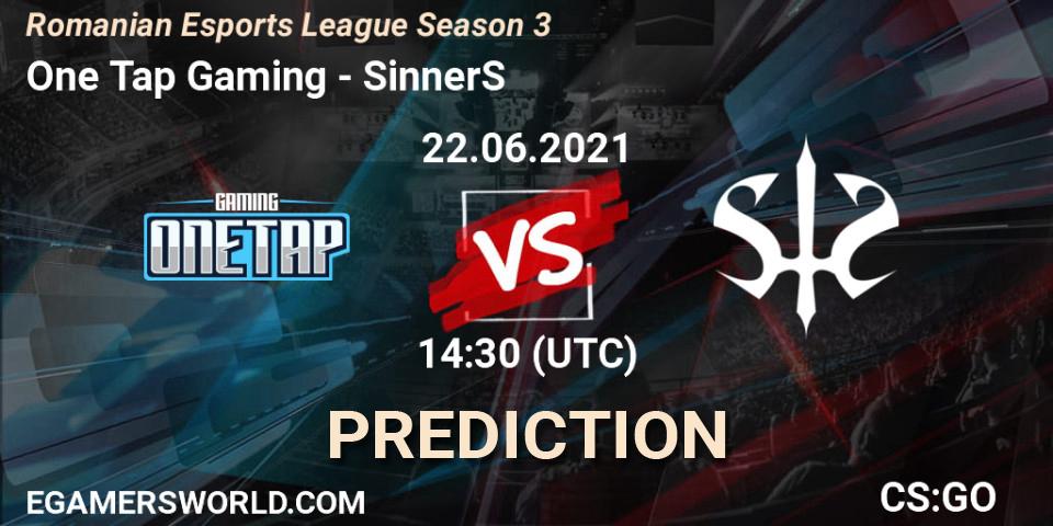 Prognose für das Spiel One Tap Gaming VS SinnerS. 22.06.21. CS2 (CS:GO) - Romanian Esports League Season 3