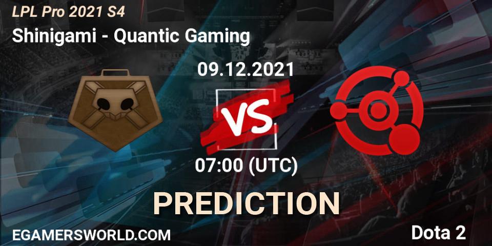 Prognose für das Spiel Shinigami VS Quantic Gaming. 10.12.2021 at 09:02. Dota 2 - LPL Pro 2021 S4