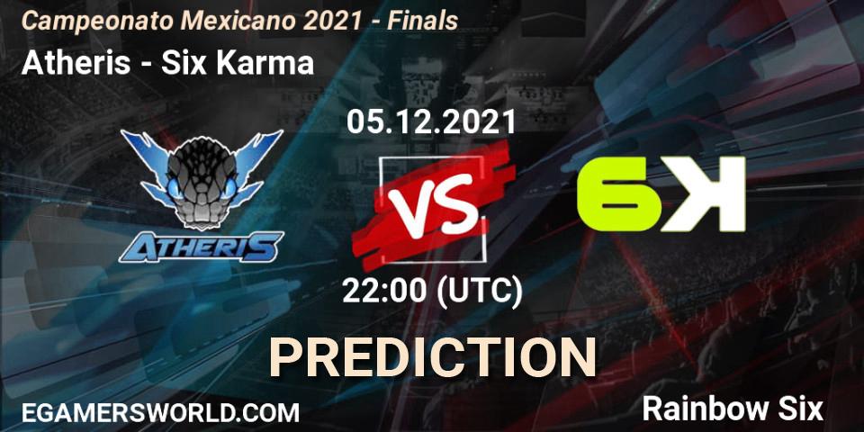 Prognose für das Spiel Atheris VS Six Karma. 05.12.2021 at 20:00. Rainbow Six - Campeonato Mexicano 2021 - Finals