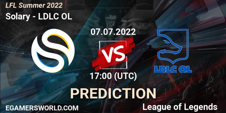 Prognose für das Spiel Solary VS LDLC OL. 07.07.22. LoL - LFL Summer 2022
