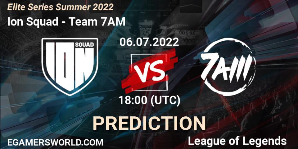 Prognose für das Spiel Ion Squad VS Team 7AM. 06.07.2022 at 18:00. LoL - Elite Series Summer 2022