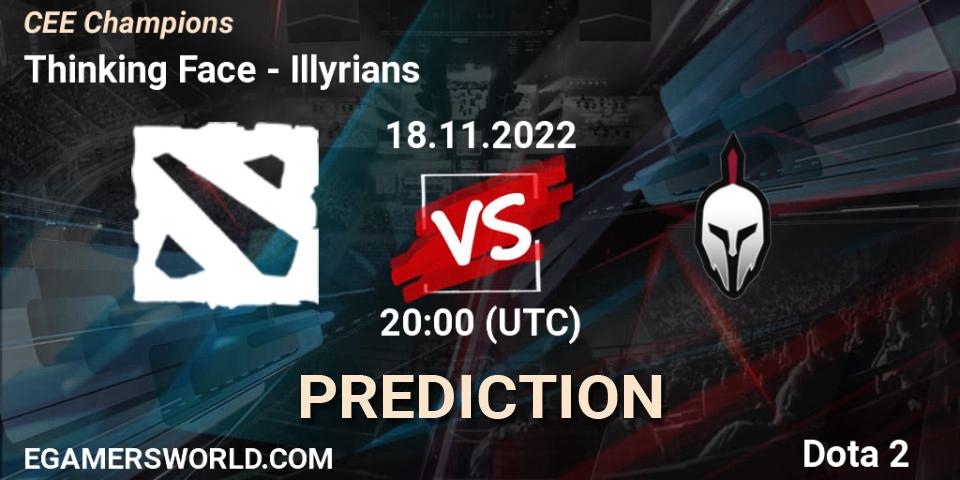 Prognose für das Spiel Thinking Face VS Illyrians. 18.11.22. Dota 2 - CEE Champions