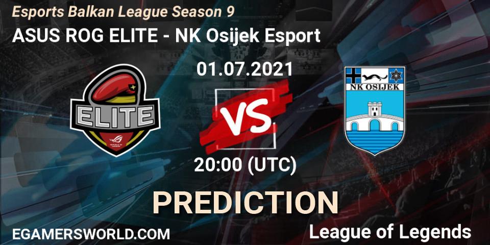 Prognose für das Spiel ASUS ROG ELITE VS NK Osijek Esport. 01.07.21. LoL - Esports Balkan League Season 9