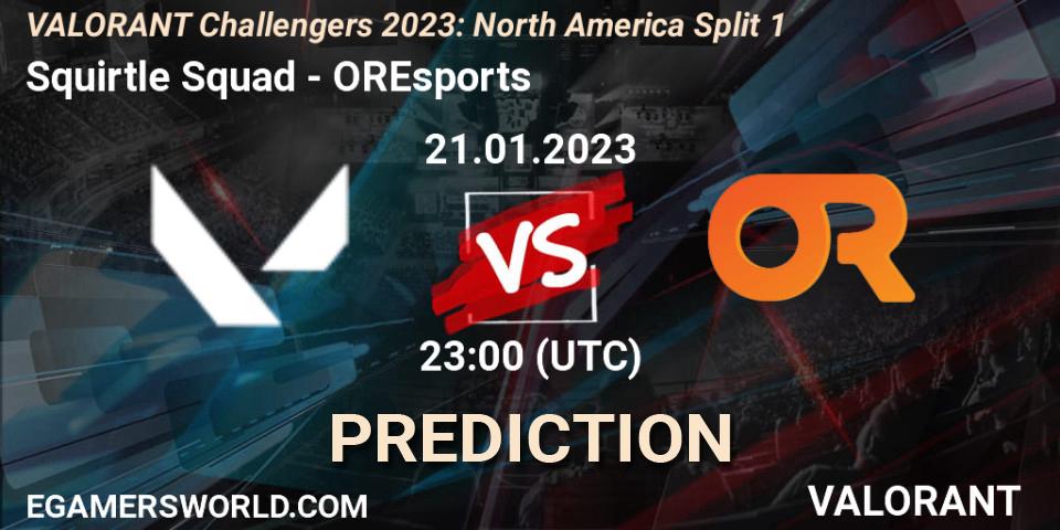 Prognose für das Spiel Squirtle Squad VS OREsports. 21.01.2023 at 23:00. VALORANT - VALORANT Challengers 2023: North America Split 1