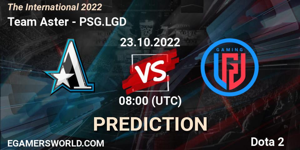 Prognose für das Spiel Team Aster VS PSG.LGD. 23.10.2022 at 07:51. Dota 2 - The International 2022