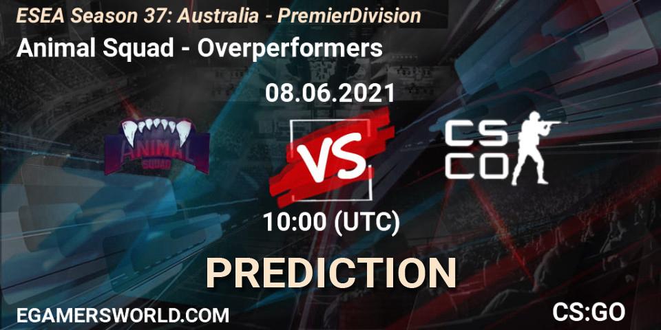 Prognose für das Spiel Animal Squad VS Overperformers. 08.06.2021 at 10:00. Counter-Strike (CS2) - ESEA Season 37: Australia - Premier Division