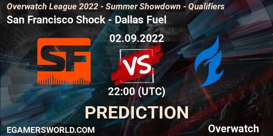 Prognose für das Spiel San Francisco Shock VS Dallas Fuel. 02.09.22. Overwatch - Overwatch League 2022 - Summer Showdown - Qualifiers