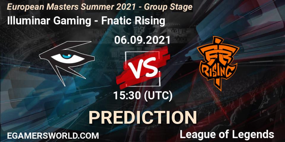 Prognose für das Spiel Illuminar Gaming VS Fnatic Rising. 06.09.21. LoL - European Masters Summer 2021 - Group Stage