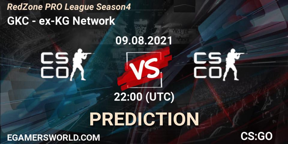 Prognose für das Spiel GKC VS ex-KG Network. 09.08.2021 at 22:00. Counter-Strike (CS2) - RedZone PRO League Season 4