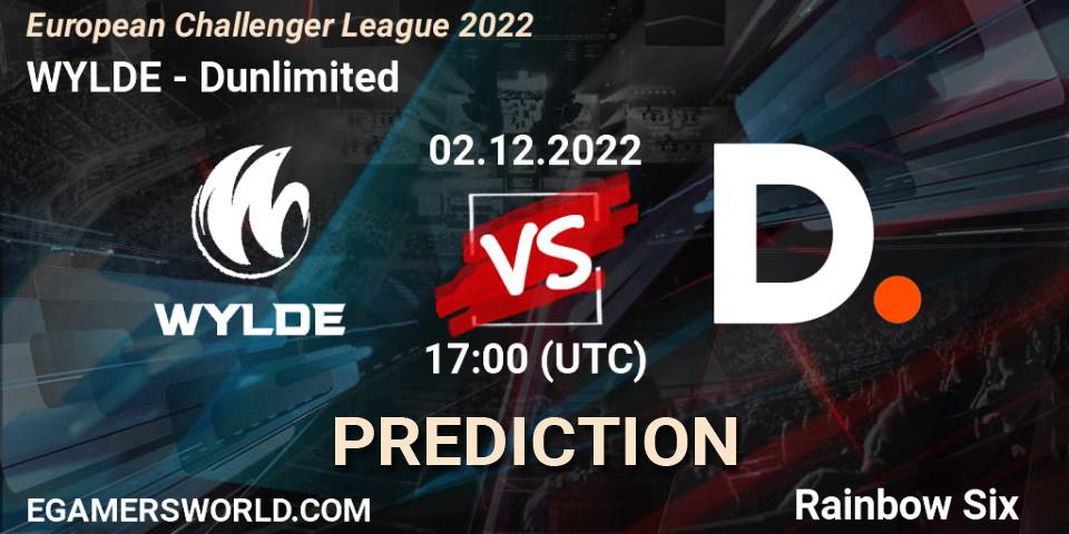 Prognose für das Spiel WYLDE VS Dunlimited. 02.12.22. Rainbow Six - European Challenger League 2022