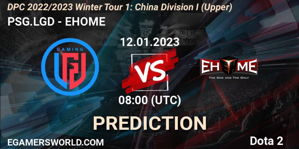 Prognose für das Spiel PSG.LGD VS EHOME. 12.01.23. Dota 2 - DPC 2022/2023 Winter Tour 1: CN Division I (Upper)