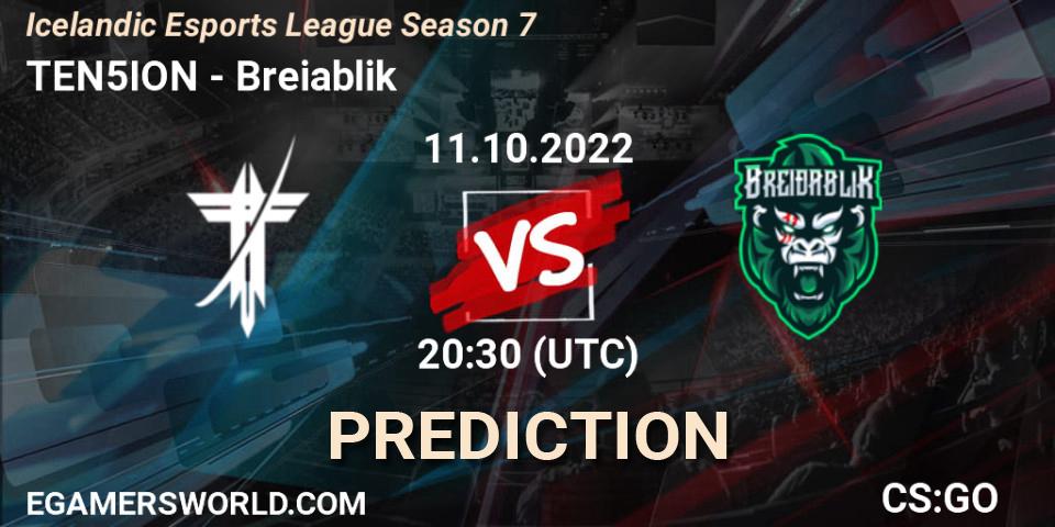 Prognose für das Spiel TEN5ION VS Breiðablik. 11.10.2022 at 20:30. Counter-Strike (CS2) - Icelandic Esports League Season 7