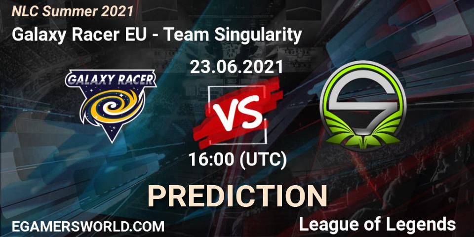 Prognose für das Spiel Galaxy Racer EU VS Team Singularity. 23.06.2021 at 16:00. LoL - NLC Summer 2021