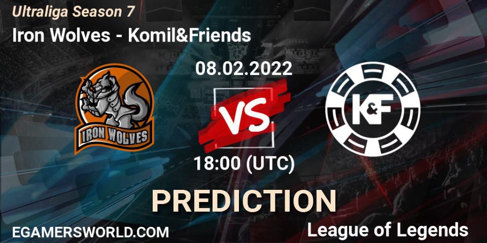 Prognose für das Spiel Iron Wolves VS Komil&Friends. 08.02.22. LoL - Ultraliga Season 7