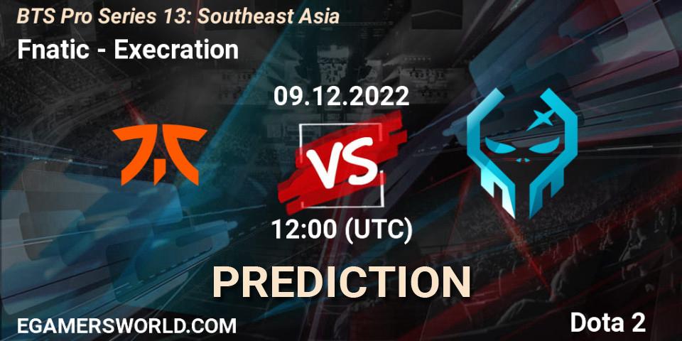 Prognose für das Spiel Fnatic VS Execration. 09.12.22. Dota 2 - BTS Pro Series 13: Southeast Asia