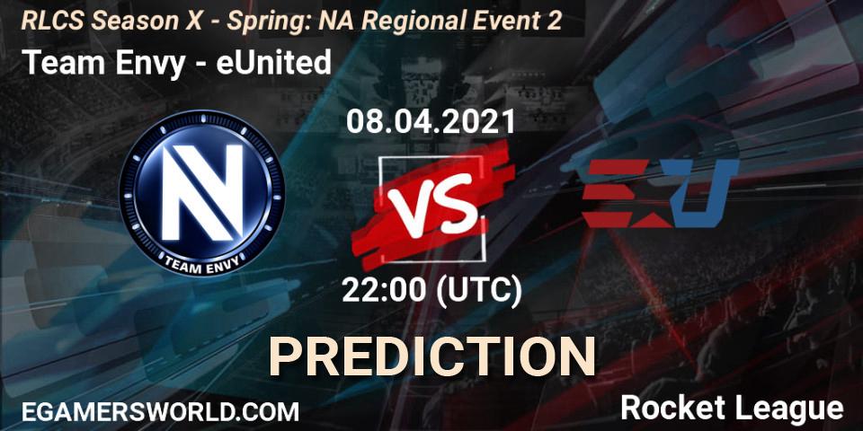 Prognose für das Spiel Team Envy VS eUnited. 08.04.2021 at 22:00. Rocket League - RLCS Season X - Spring: NA Regional Event 2