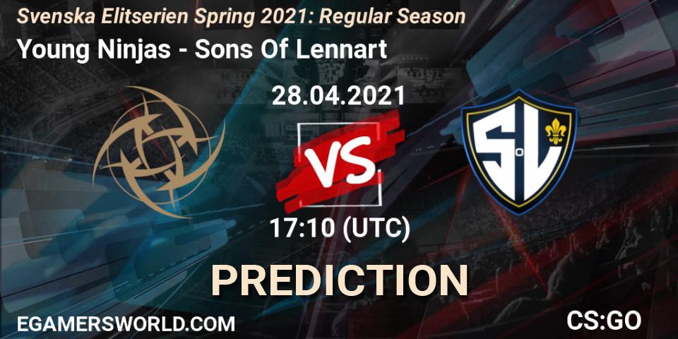 Prognose für das Spiel Young Ninjas VS Sons Of Lennart. 28.04.2021 at 17:10. Counter-Strike (CS2) - Svenska Elitserien Spring 2021: Regular Season