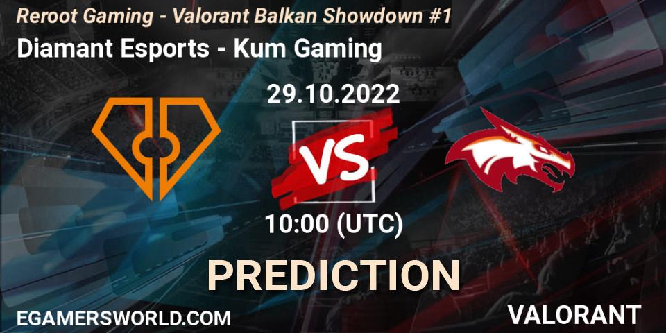 Prognose für das Spiel Diamant Esports VS Kum Gaming. 29.10.2022 at 10:00. VALORANT - Reroot Gaming - Valorant Balkan Showdown #1